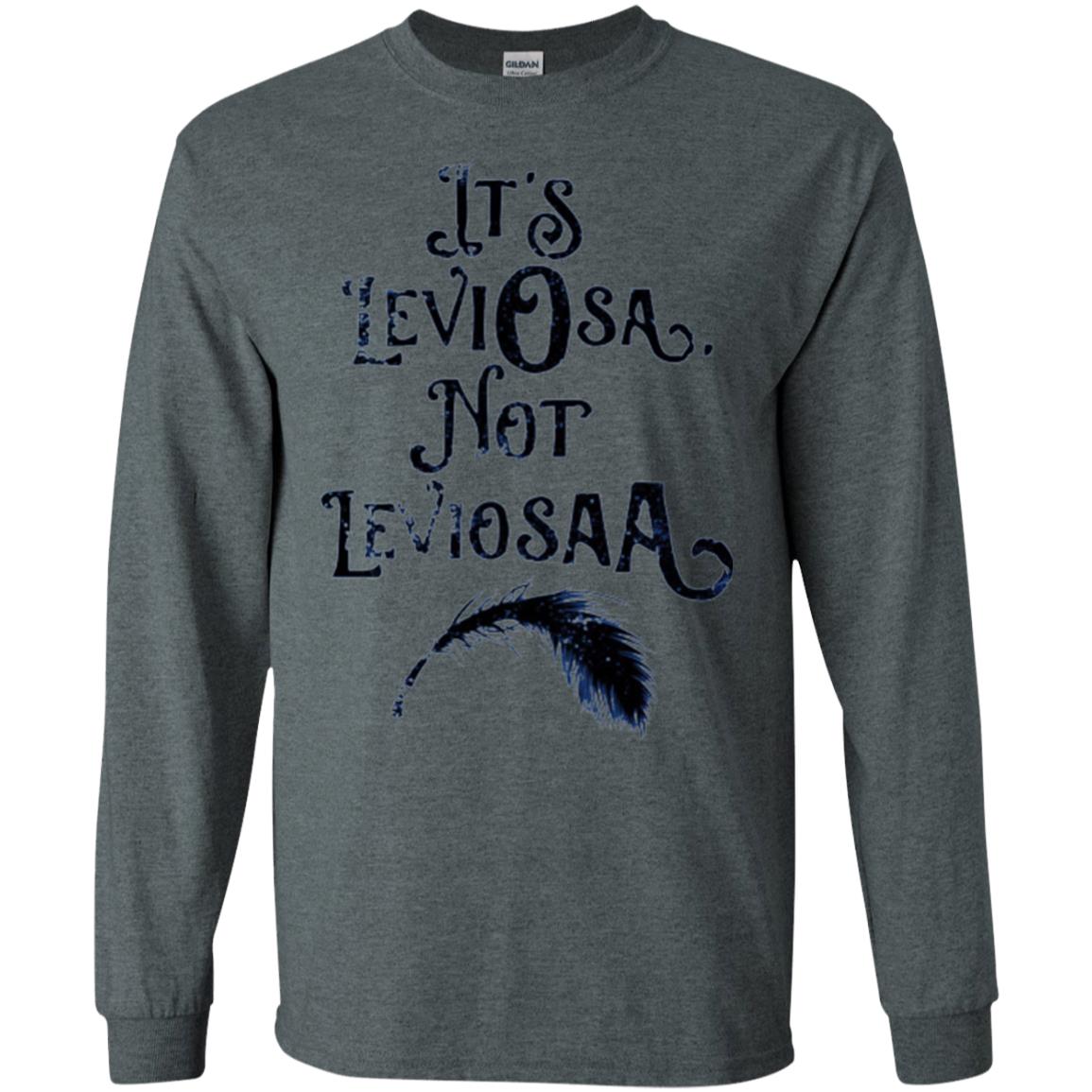 Feather Dirty Black T-shirt It_s Leviosa Not Leviosaa Dark Heather