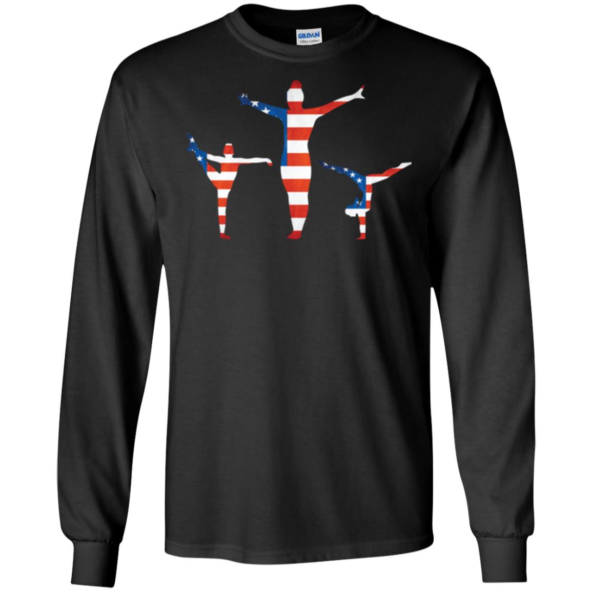 Gymastic T-shirt American Flag Black