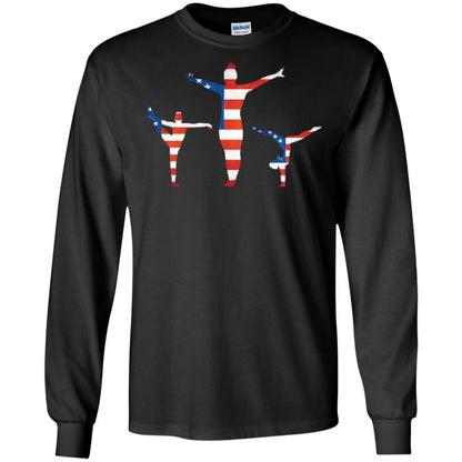 Gymastic T-shirt American Flag Black