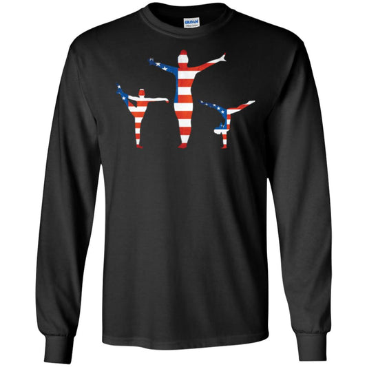 Gymastic T-shirt American Flag Black