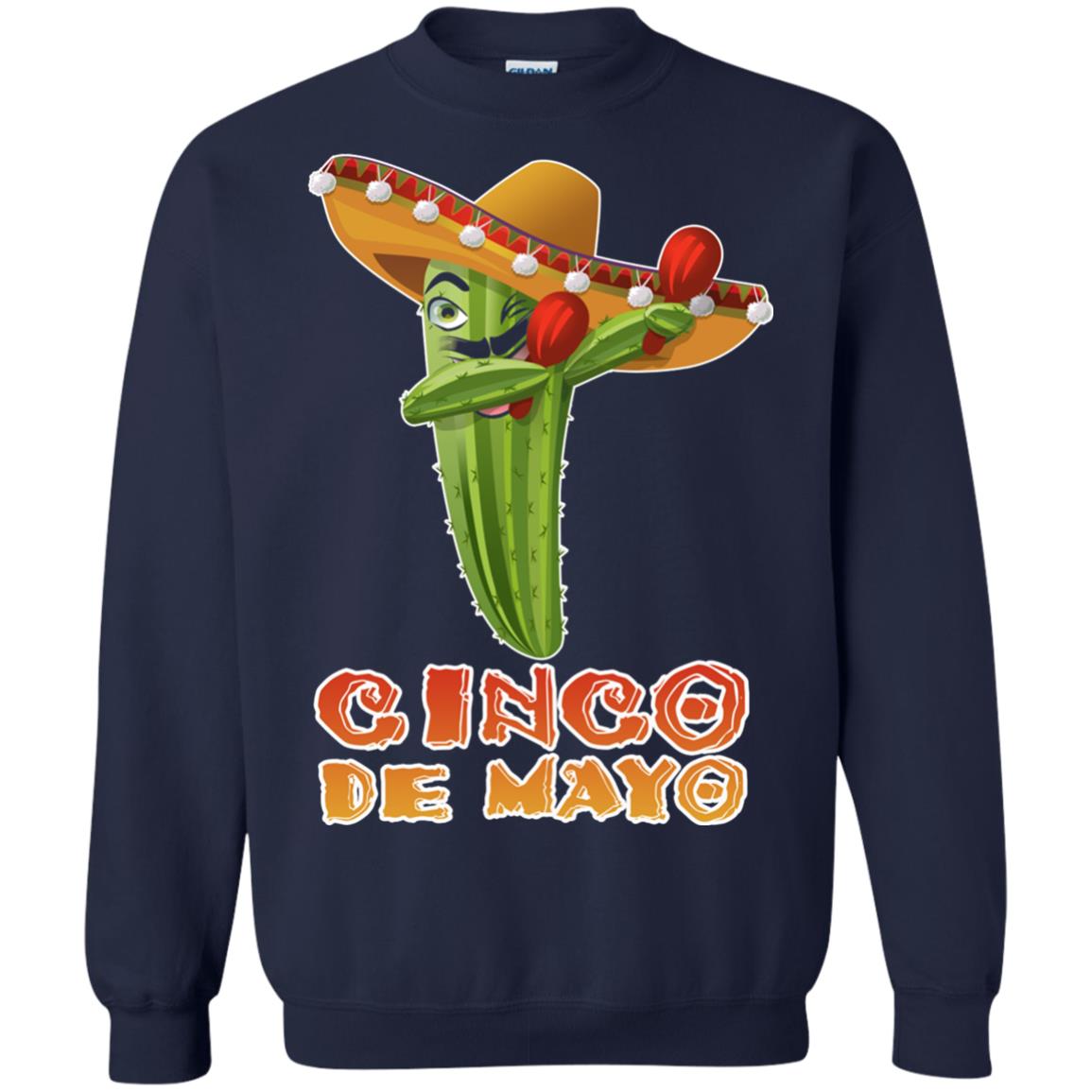 Dabbing Cinco De Mayo Cactus Shirt Navy