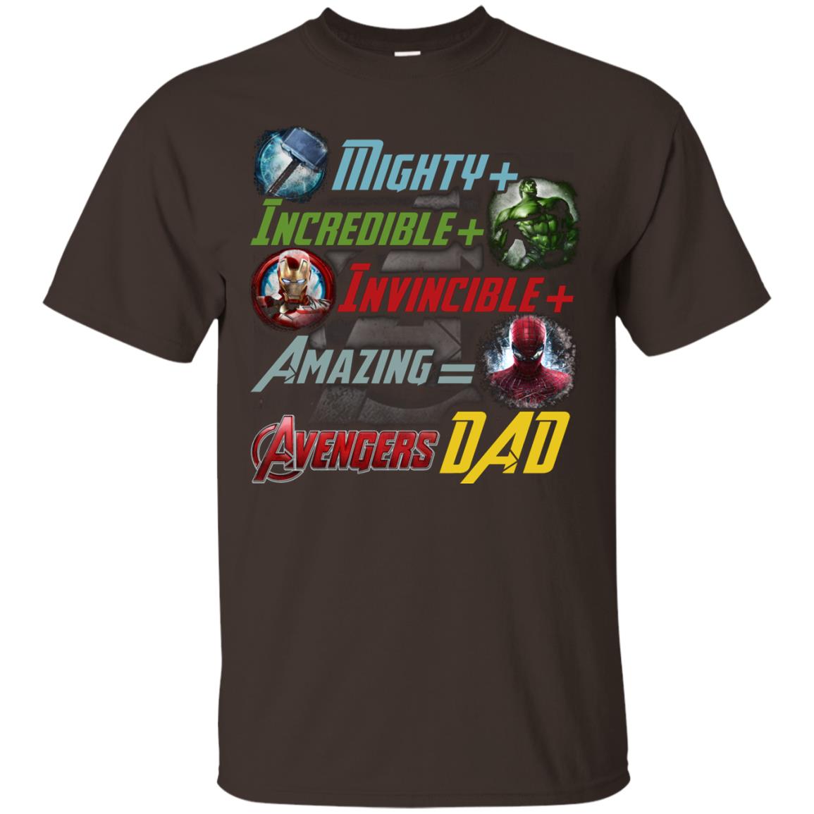 Mighty Incredible Invincible Amazing Dad Movie Fan T-shirt Dark Chocolate