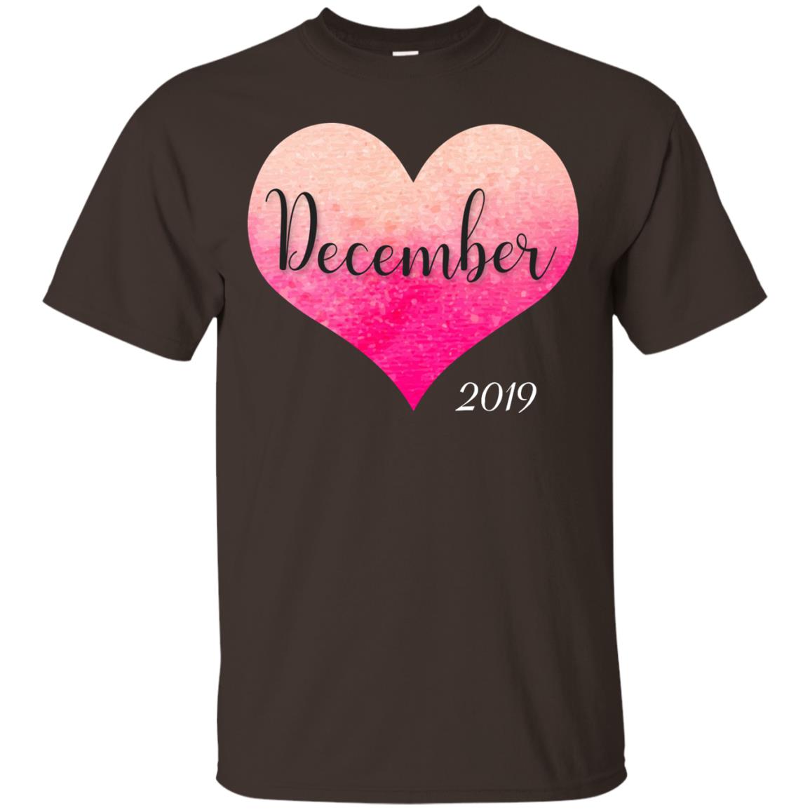 Pregnancy Reveal Announcement Party December 2019 Shirt Dark Chocolate