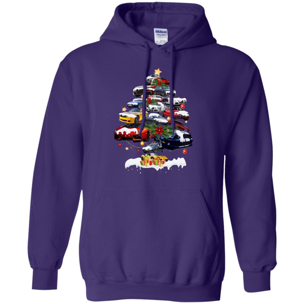 Cars Christmas Tree X-mas Gift Shirt For Mens Or Womens Purple
