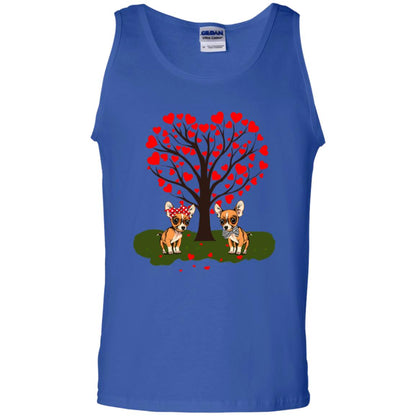 Valentine Chihuahua Couple Heart Tree Shirt Royal