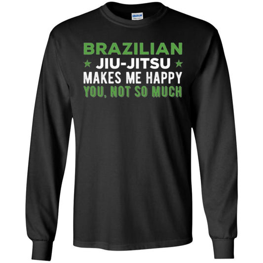Brazilian Jiu Jitsu T-shirt Brazilian Jiu Jitsu Makes Me Happy Black