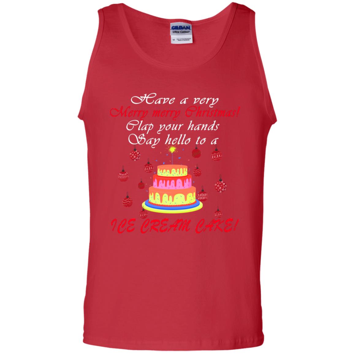 Have A Very Merry Merry Christmas Clap Your Hands Say Hello To A Ice Cream Cake Shirt Red