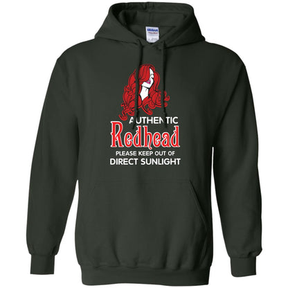 Authentic Redhead Please Keep Out Of Direct Sunlight Cool Redhead Gift Shirt For Girls Forest Green
