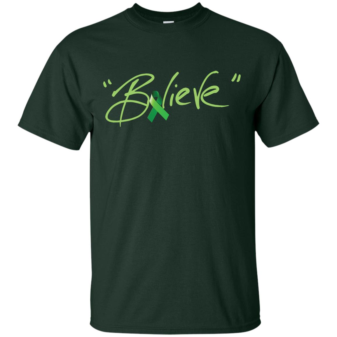Kidney Cancer Awareness Shirt Kelly Green Ribbon Believe Forest