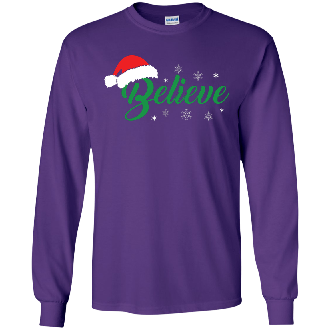 Christmas T-Shirt Believe In Santa Purple