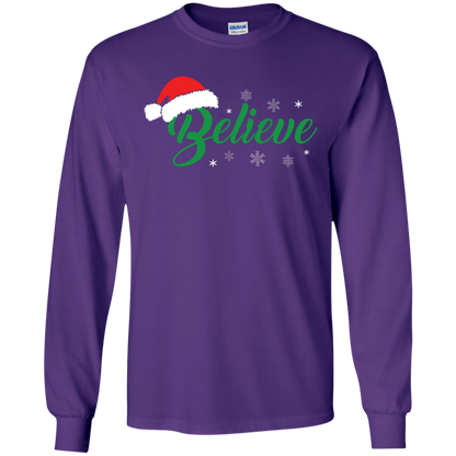 Christmas T-Shirt Believe In Santa Purple