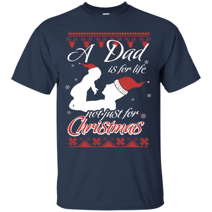 Family T-Shirt A Dad Is For Life Not Just For Christmas Navy