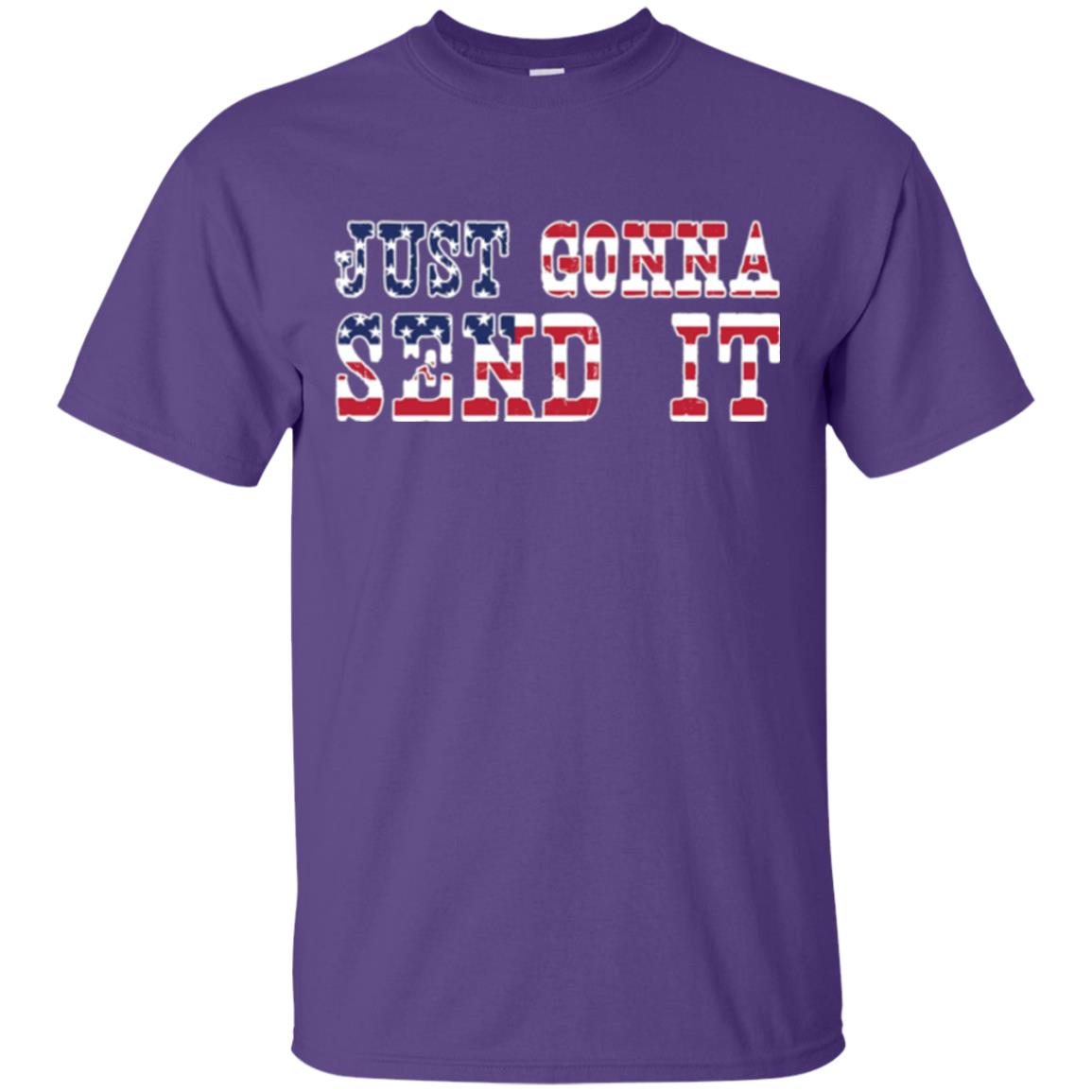 Patriotic Red White Blue T-shirt Just Gonna Send It Purple