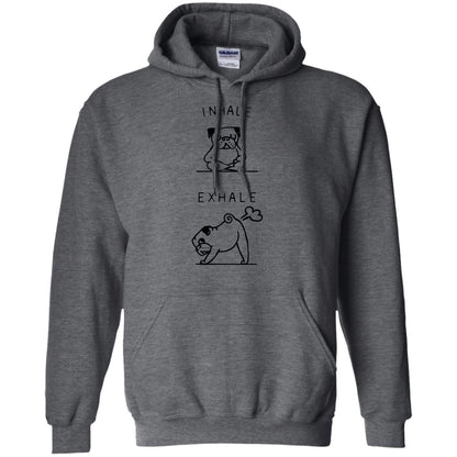 Huebucket T-shirt Inhale Exhale Pug T-shirt Dark Heather