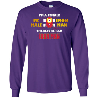 Im A Female Therefore I Am Iron Man Shirt Purple