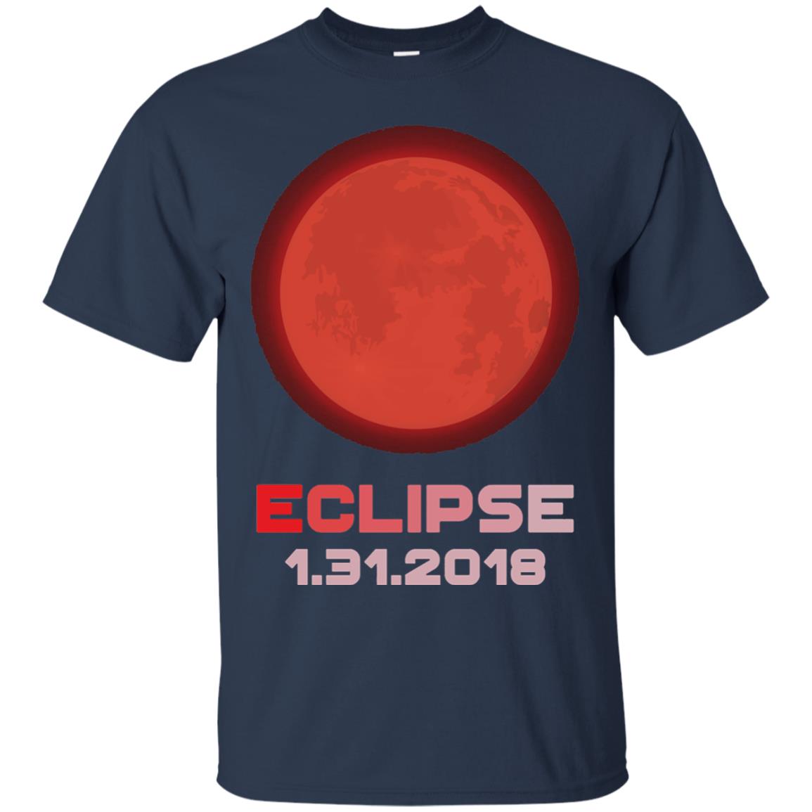 Eclipse January 31st 2018 Total Lunar Eclipse T-shirt Navy