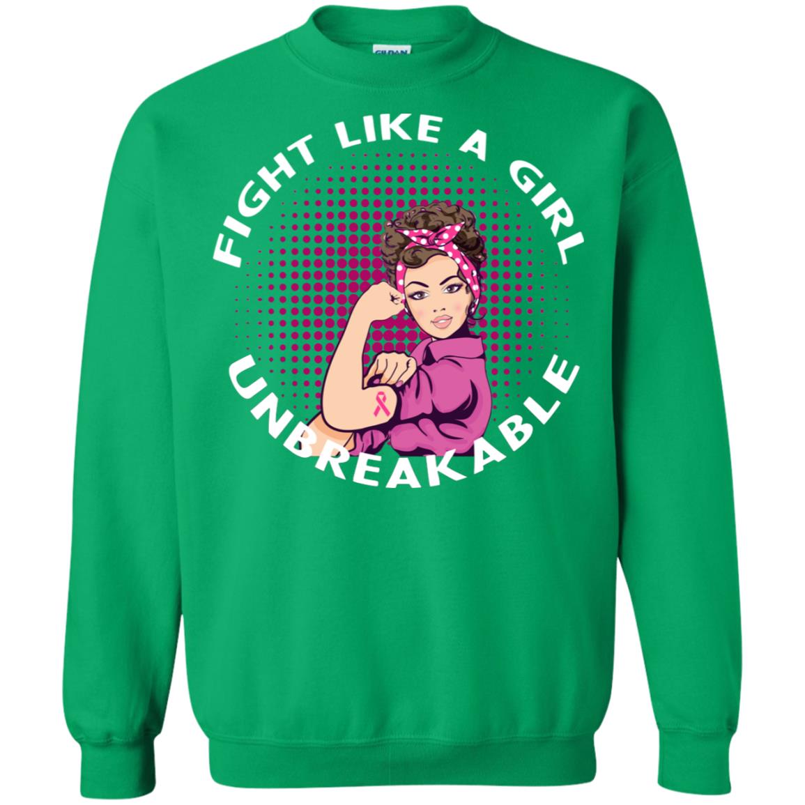 Fight Like A Girl Unbreakable Breast Awareness Shirt Irish Green