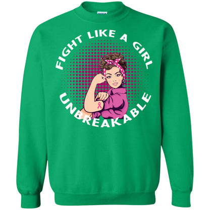 Fight Like A Girl Unbreakable Breast Awareness Shirt Irish Green