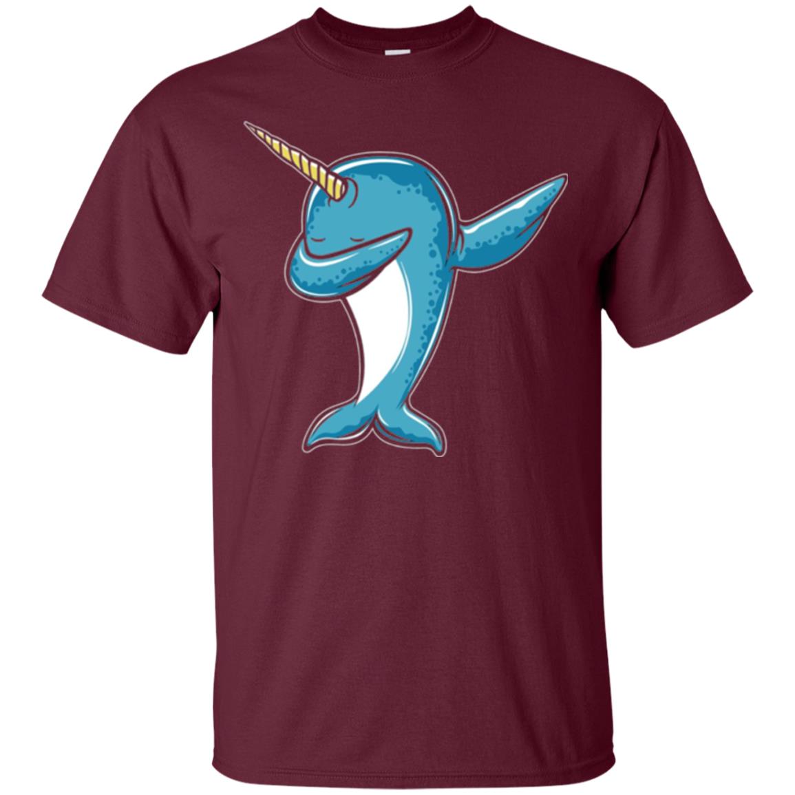 Dabbing Narwhal T-shirt Maroon