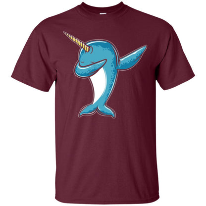Dabbing Narwhal T-shirt Maroon