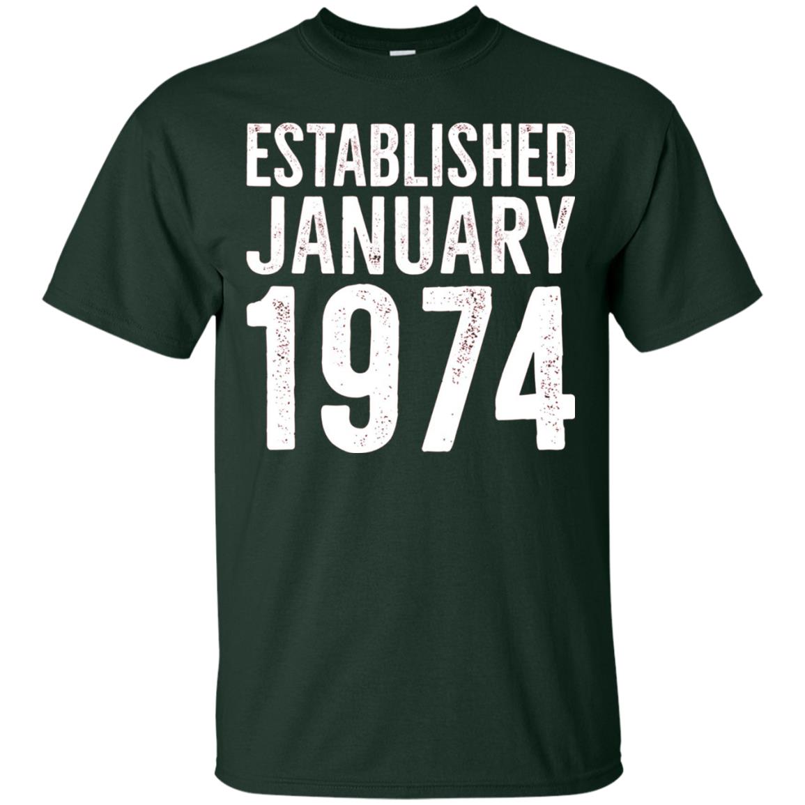 Established January 1974 43rd Birthday T-shirt Forest