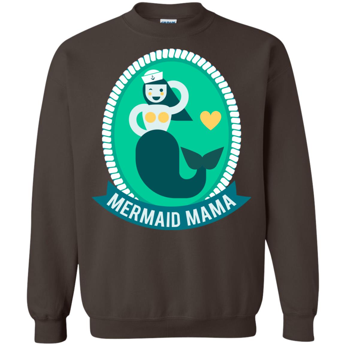 Mermaid Mama Cool Shirt For Grandma Love Mermaid Dark Chocolate