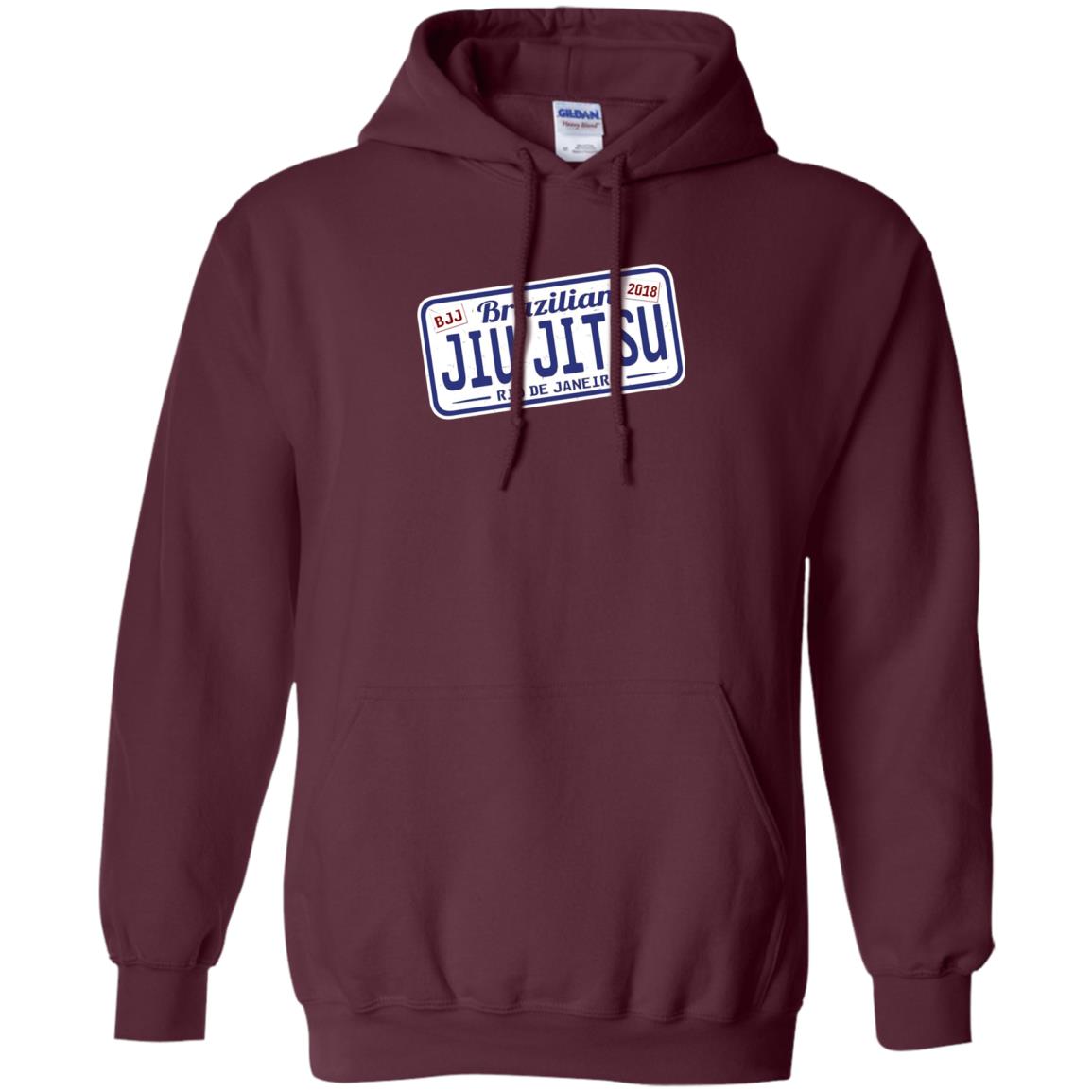 Funny Jiu Jitsu Bjj License Plate T-shirt Maroon