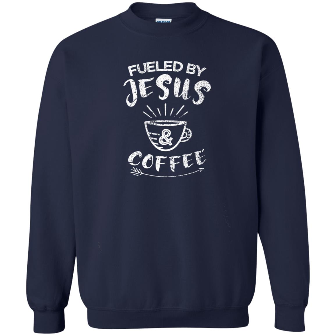 Fueled By Jesus And Coffee Coffee Lover T-shirt Navy