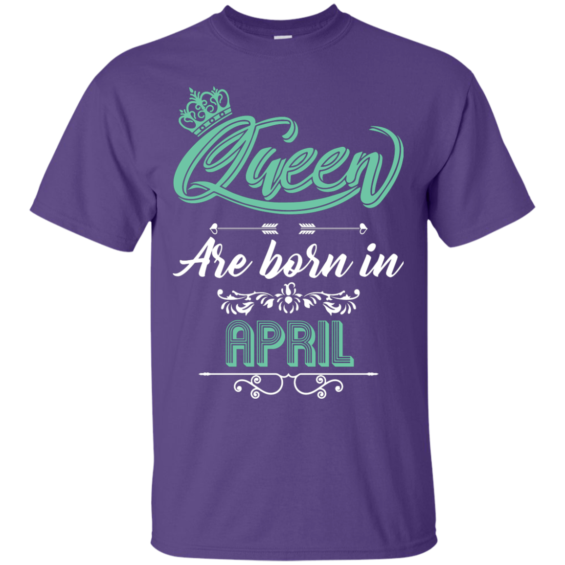 Brithday T-Shirt Queen Are Born In April Purple