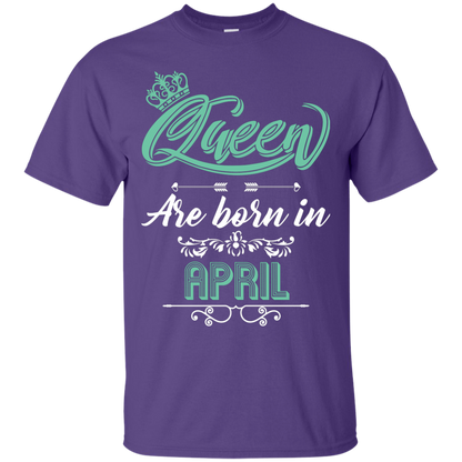 Brithday T-Shirt Queen Are Born In April Purple