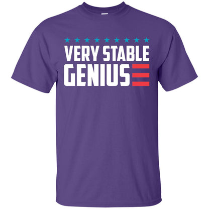 Funny Political T-shirt Very Stable Genius Purple