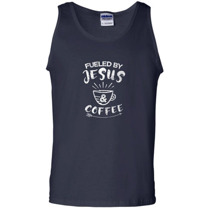Fueled By Jesus And Coffee Coffee Lover T-shirt Navy
