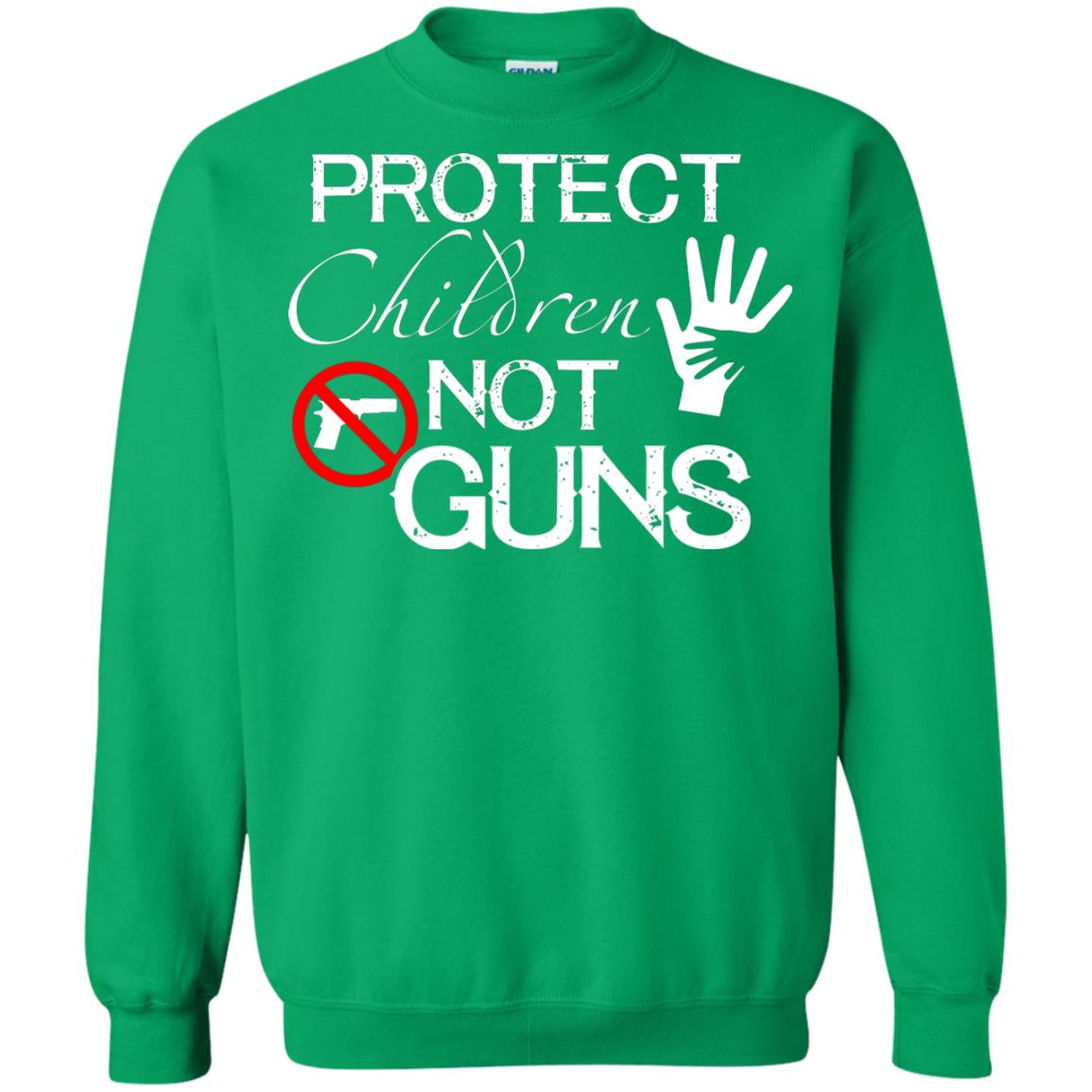 Anti Gun T-shirt Protect Children Not Gun Irish Green