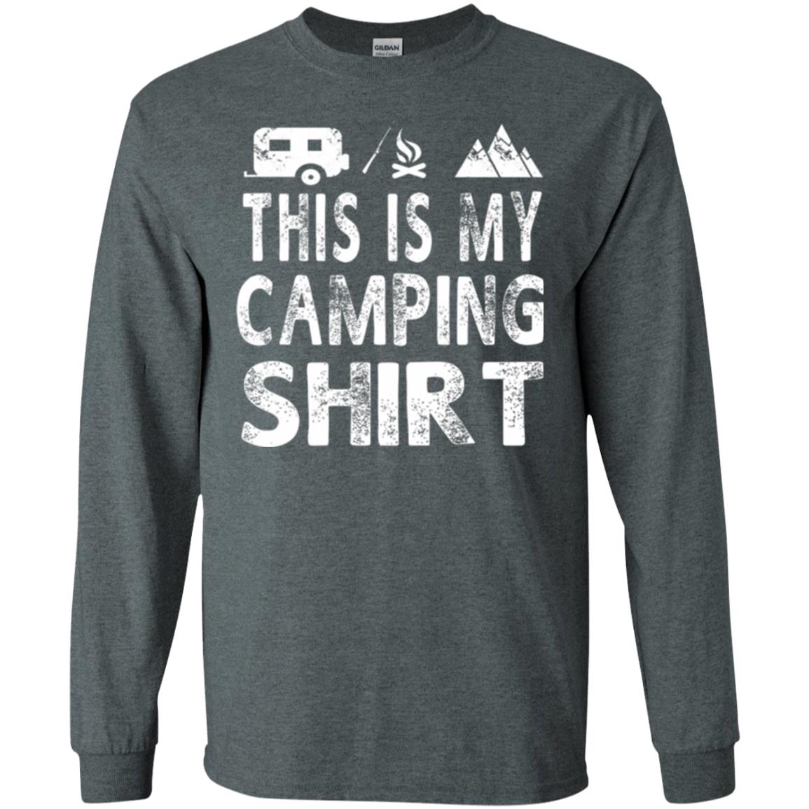 Funny Camper Gift T-shirt This Is My Camping Shirt Dark Heather