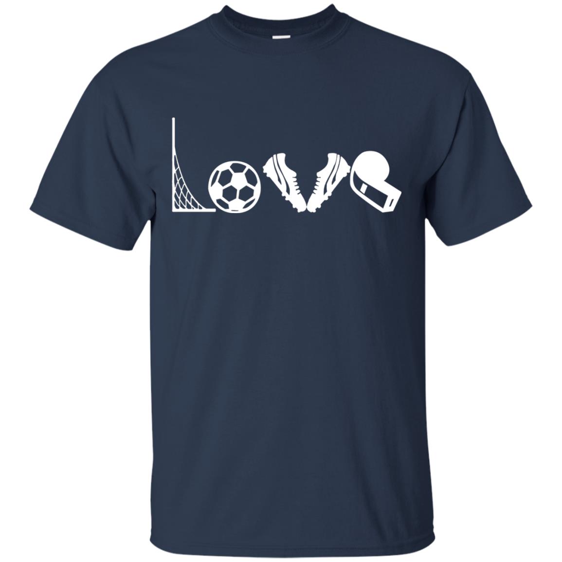 I Love Soccer Funny Soccer Lover T-shirt Navy