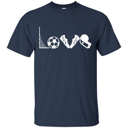 I Love Soccer Funny Soccer Lover T-shirt Navy
