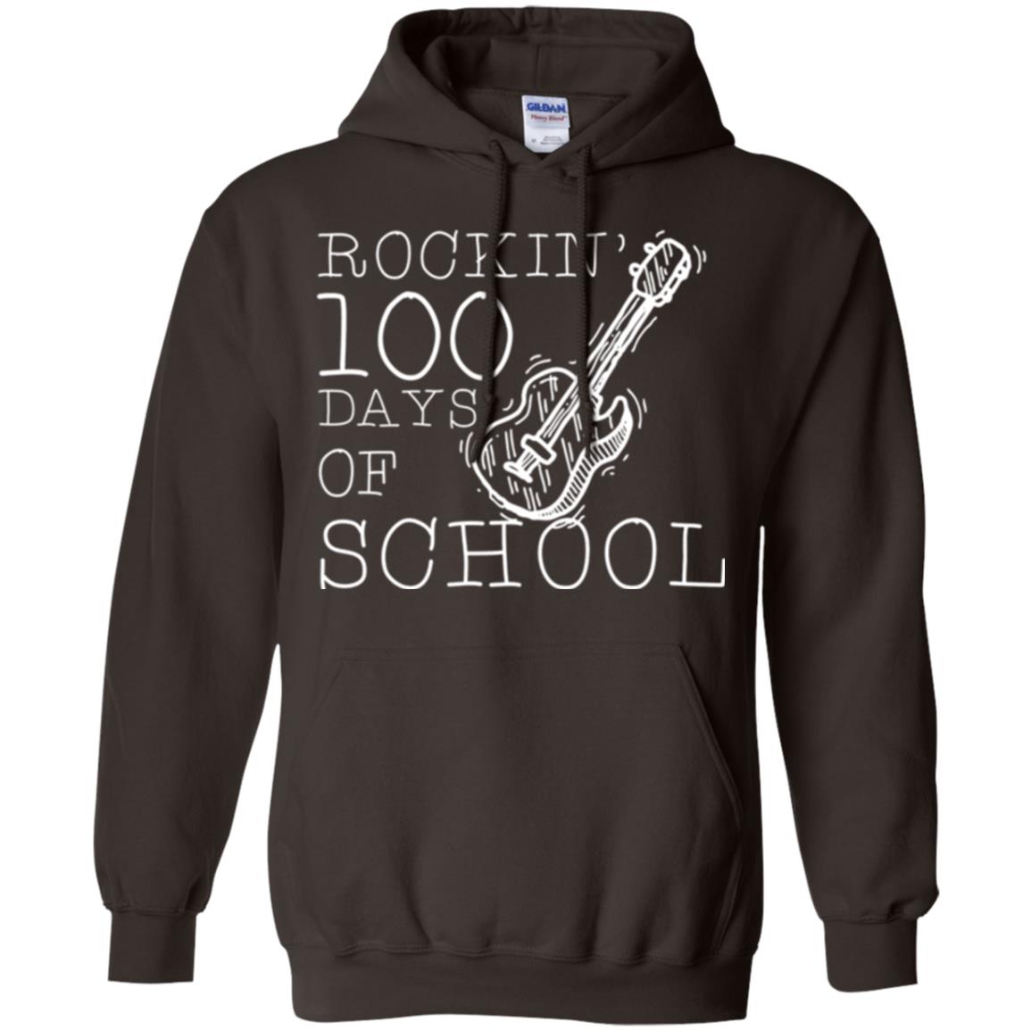 Rockin_ 100 Days Of School Teachers Students T-shirt Dark Chocolate