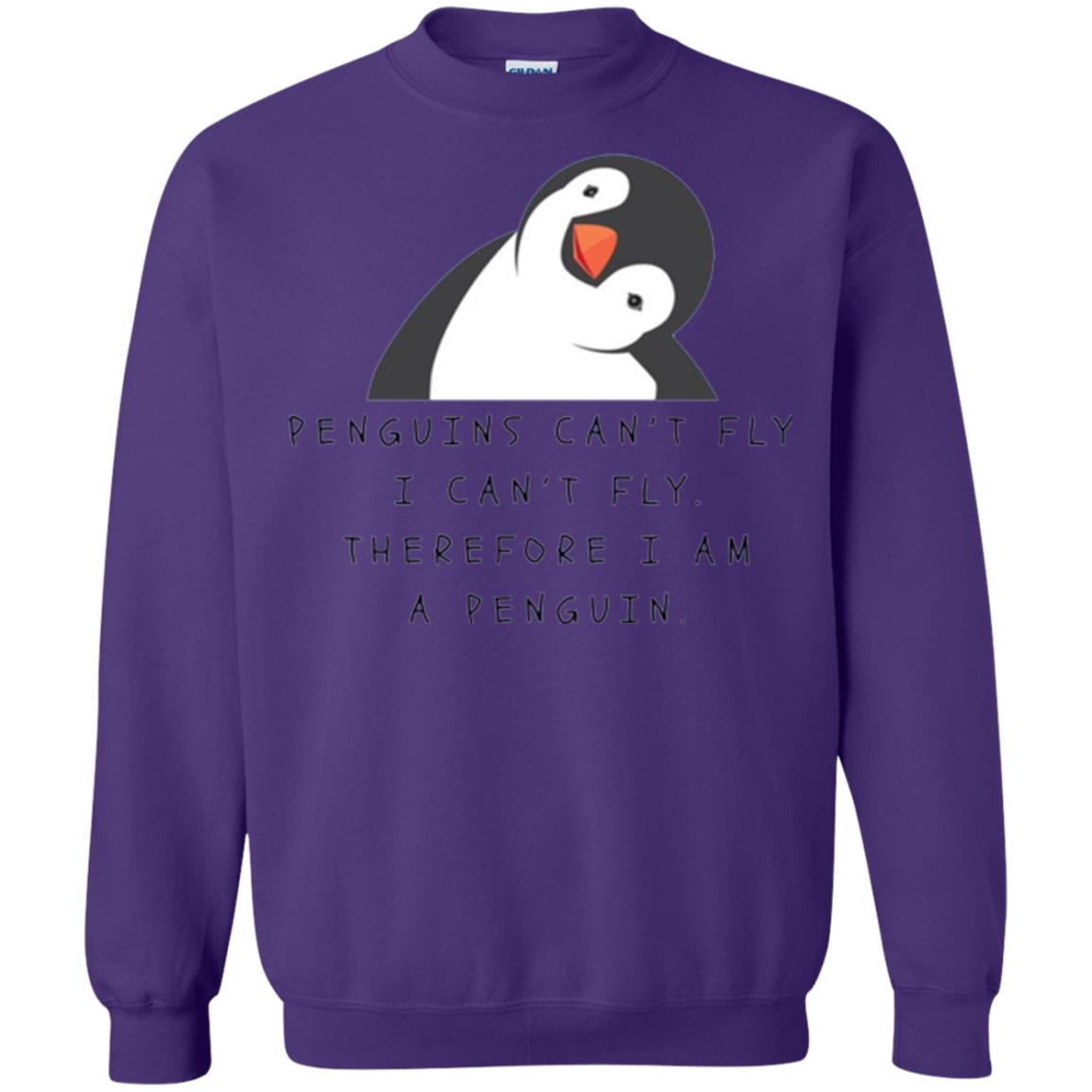 Penguins Lovers T-shirt Penguins Can_t Fly I Can_t Fly Therefore I Am A Penguin Purple
