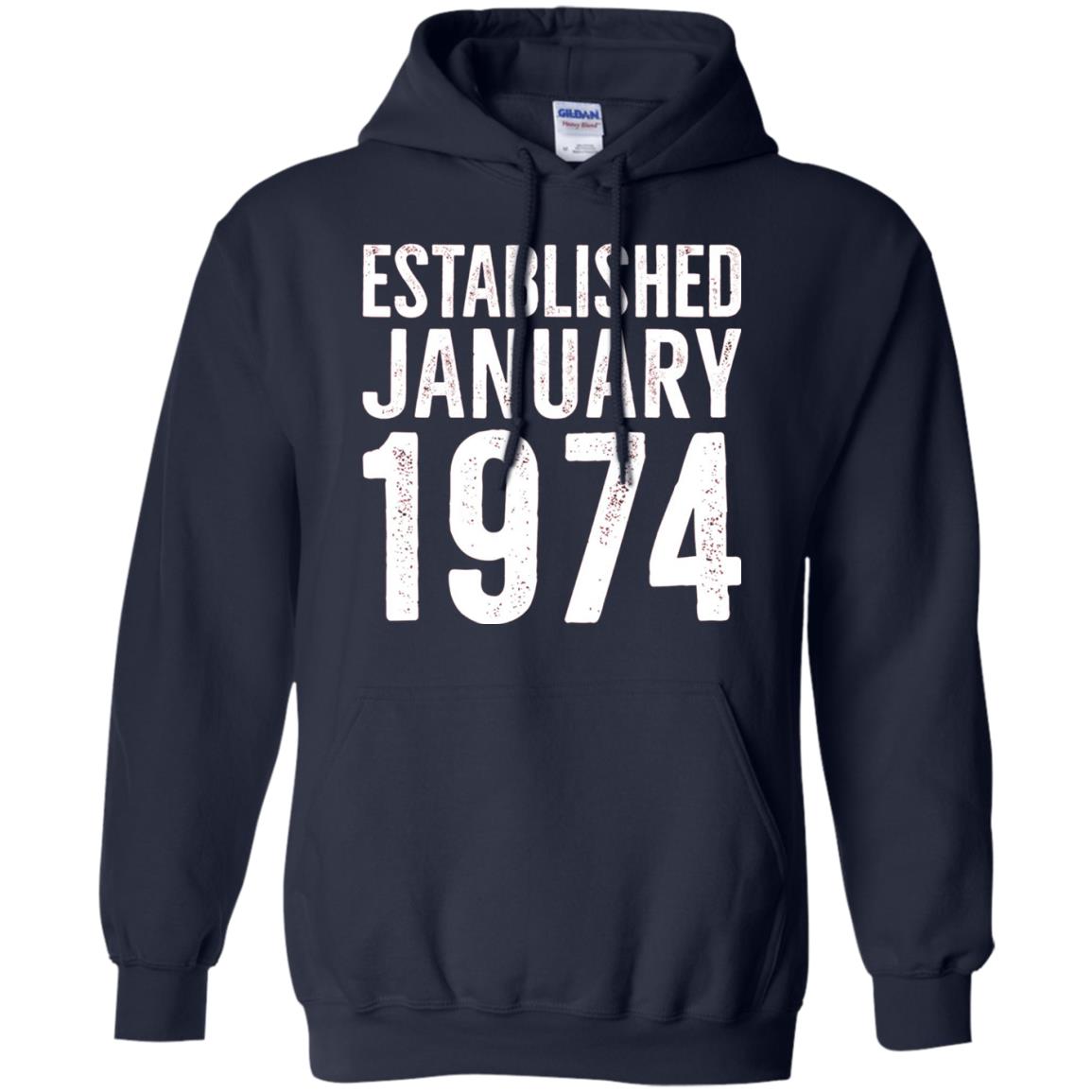 Established January 1974 43rd Birthday T-shirt Navy