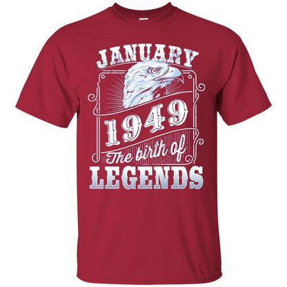 69th Birthday T-shirt January 1949 Birth Of Legend Cardinal