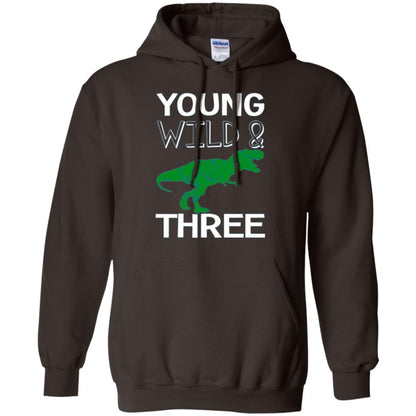 Dinosaur T-shirt Young Wild And Three Dark Chocolate