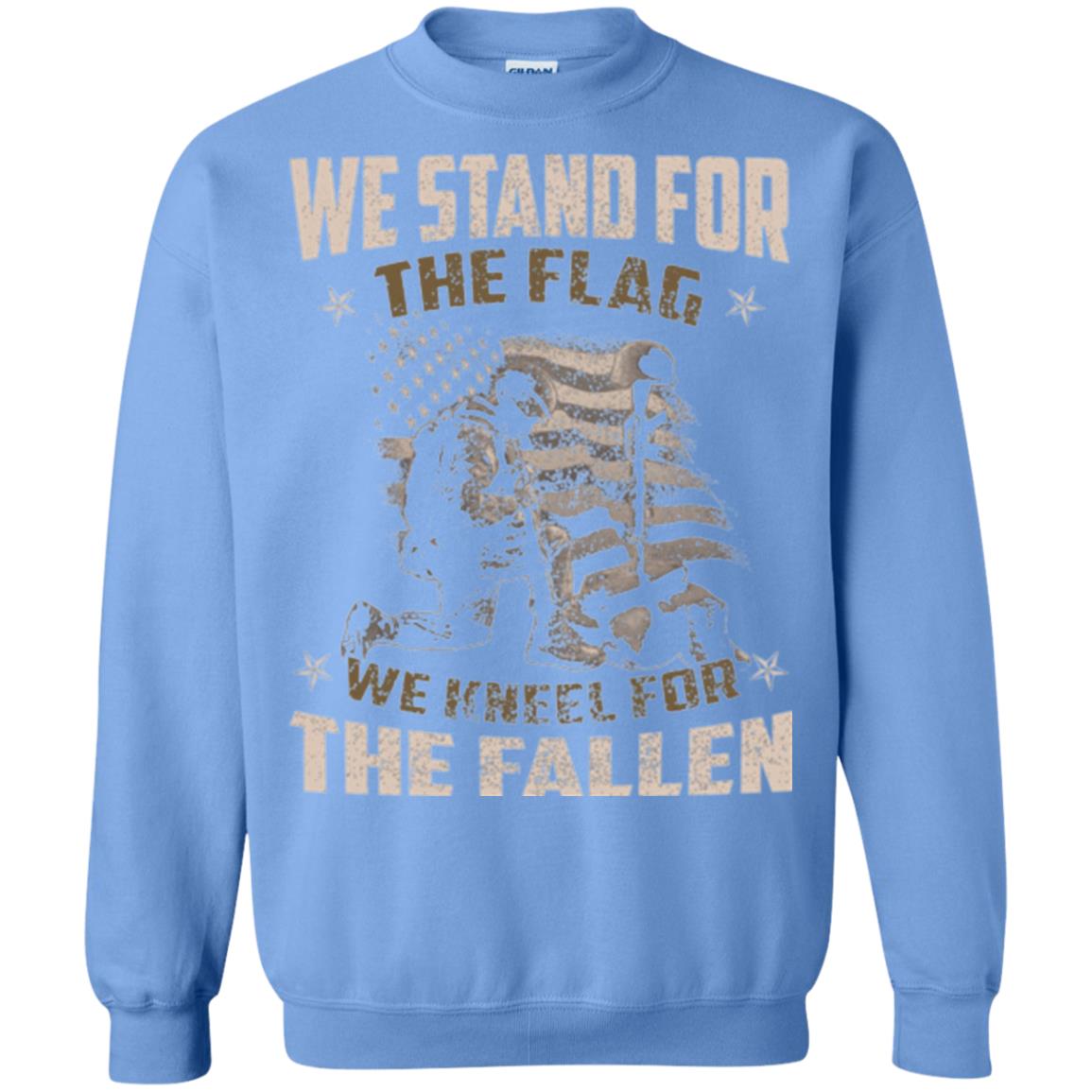 Stand For The Flag We Kneel For The Fallen Veteran T-shirt Carolina Blue