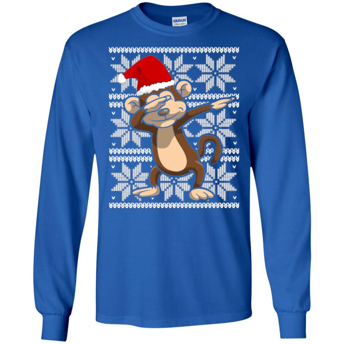Christmas T-shirt Dabbing Monkey Royal