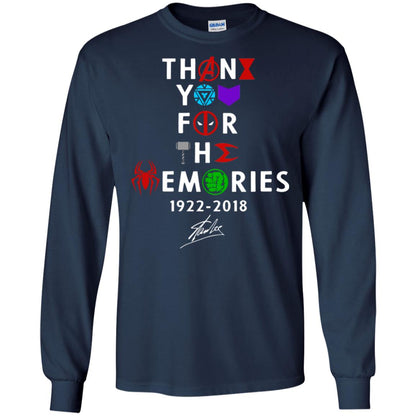 Thank You For The Memories Stan Lee Movie Hero Fan Shirt Navy