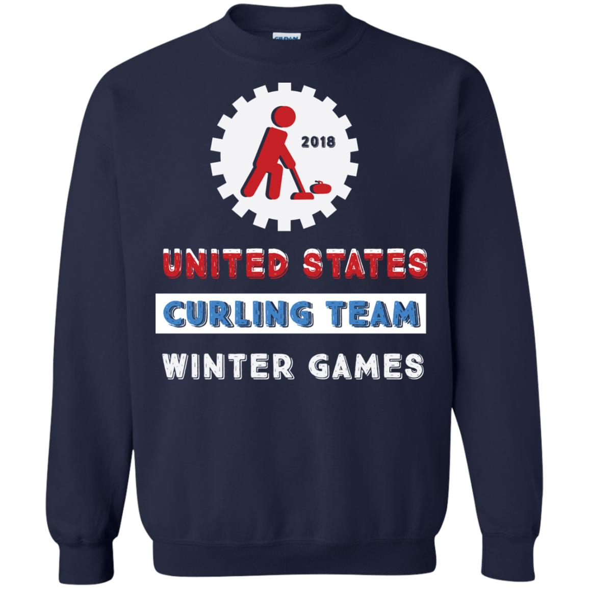 United States Curling Team Winter Games Curling Lover T-shirt Navy