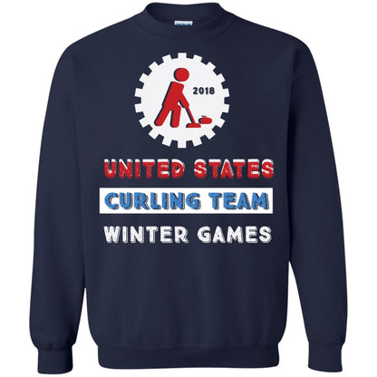 United States Curling Team Winter Games Curling Lover T-shirt Navy