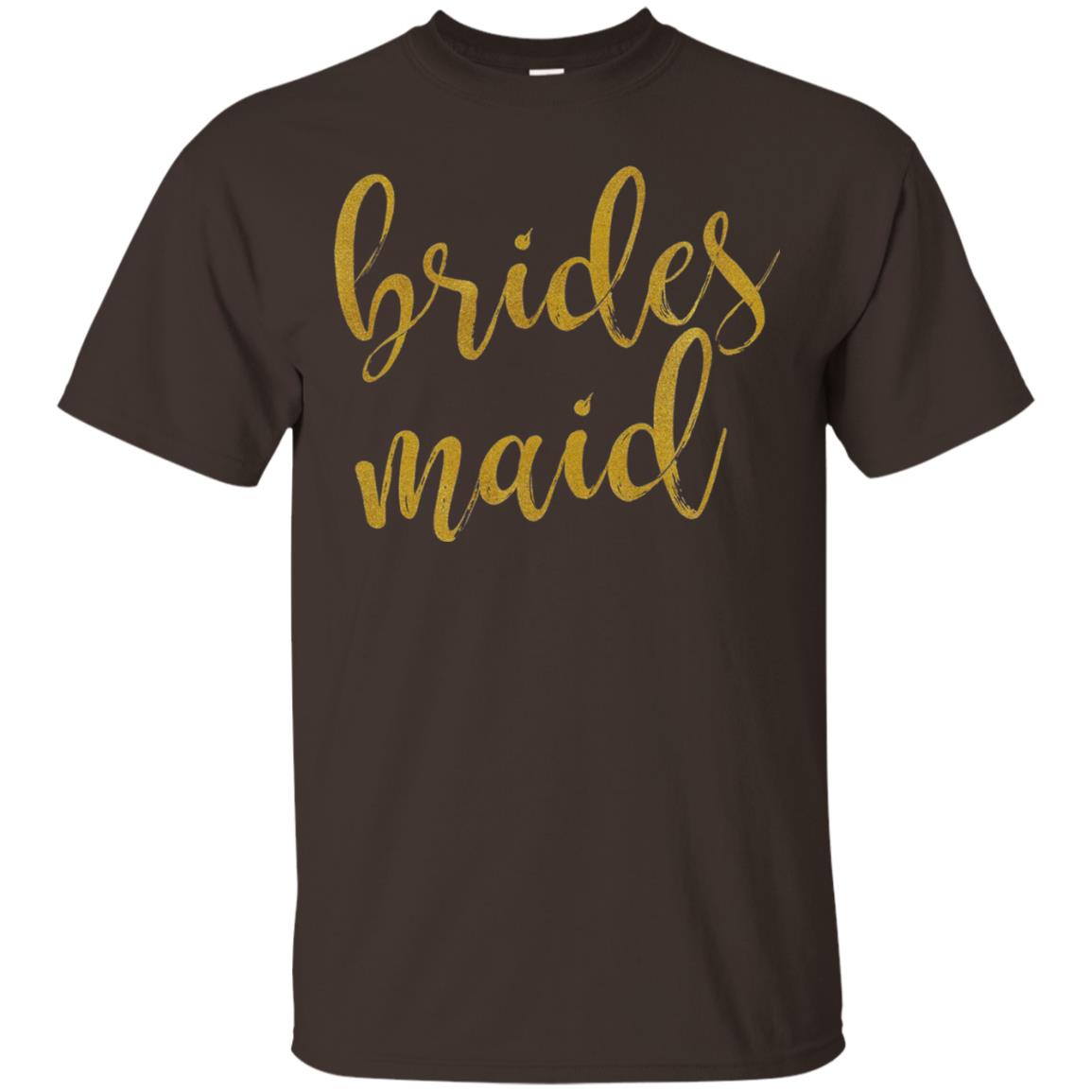 Bridesmaid Gold Glitter Bridal Shower T-shirt Dark Chocolate