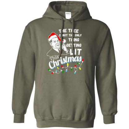 Christmas T-shirt The Tree Isn_t The Only Thing Getting Lit This Christmas Military Green