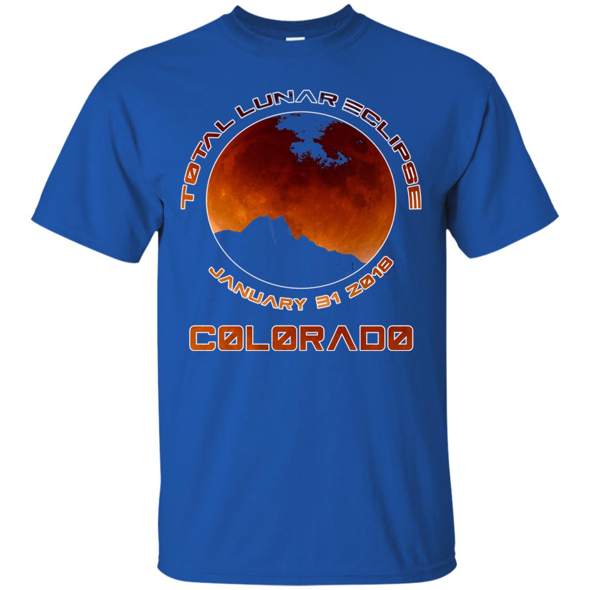 Colorado Lunar Eclipse 2018 T-shirt January 31 Royal