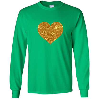Valentine_s Day T-shirt Gold Heart Irish Green